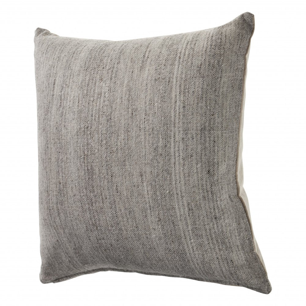 20" Gray Wool Throw Pillow