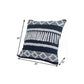 20" X 20" Blue And Ivory 100% Cotton Geometric Zippered Pillow