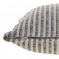 22" X 22" Beige And Cream 100% Cotton Striped Zippered Pillow