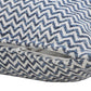 22" X 22" Navy Blue And White 100% Cotton Chevron Zippered Pillow