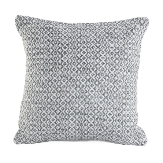 18" X 18" Navy And White 100% Cotton Geometric Zippered Pillow