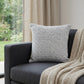 18" X 18" Navy And White 100% Cotton Geometric Zippered Pillow