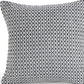 18" X 18" Navy And White 100% Cotton Geometric Zippered Pillow
