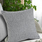 18" X 18" Navy And White 100% Cotton Geometric Zippered Pillow