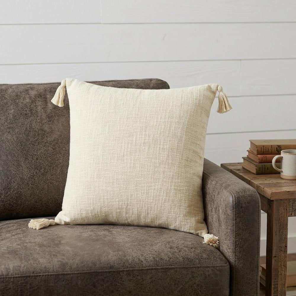 20" X 20" Jet Black 100% Cotton Zippered Pillow