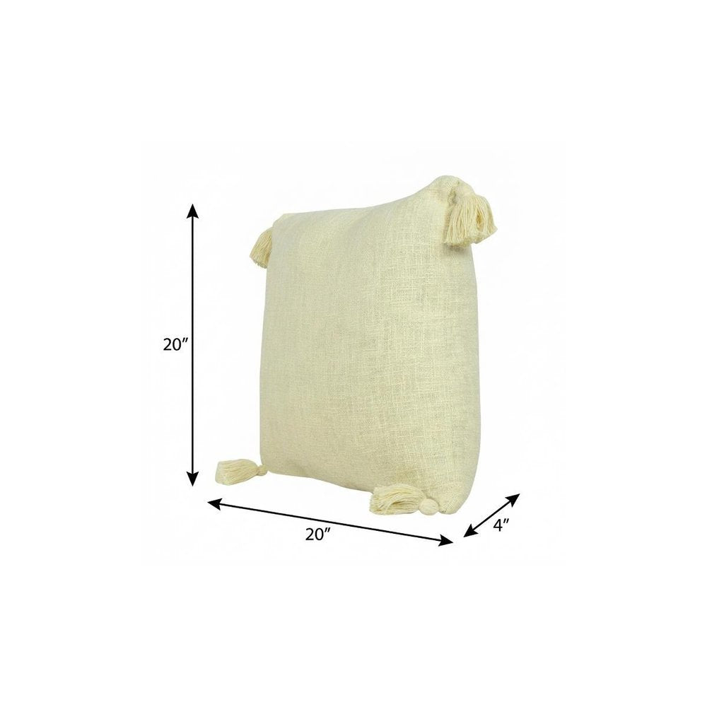 20" X 20" Jet Black 100% Cotton Zippered Pillow