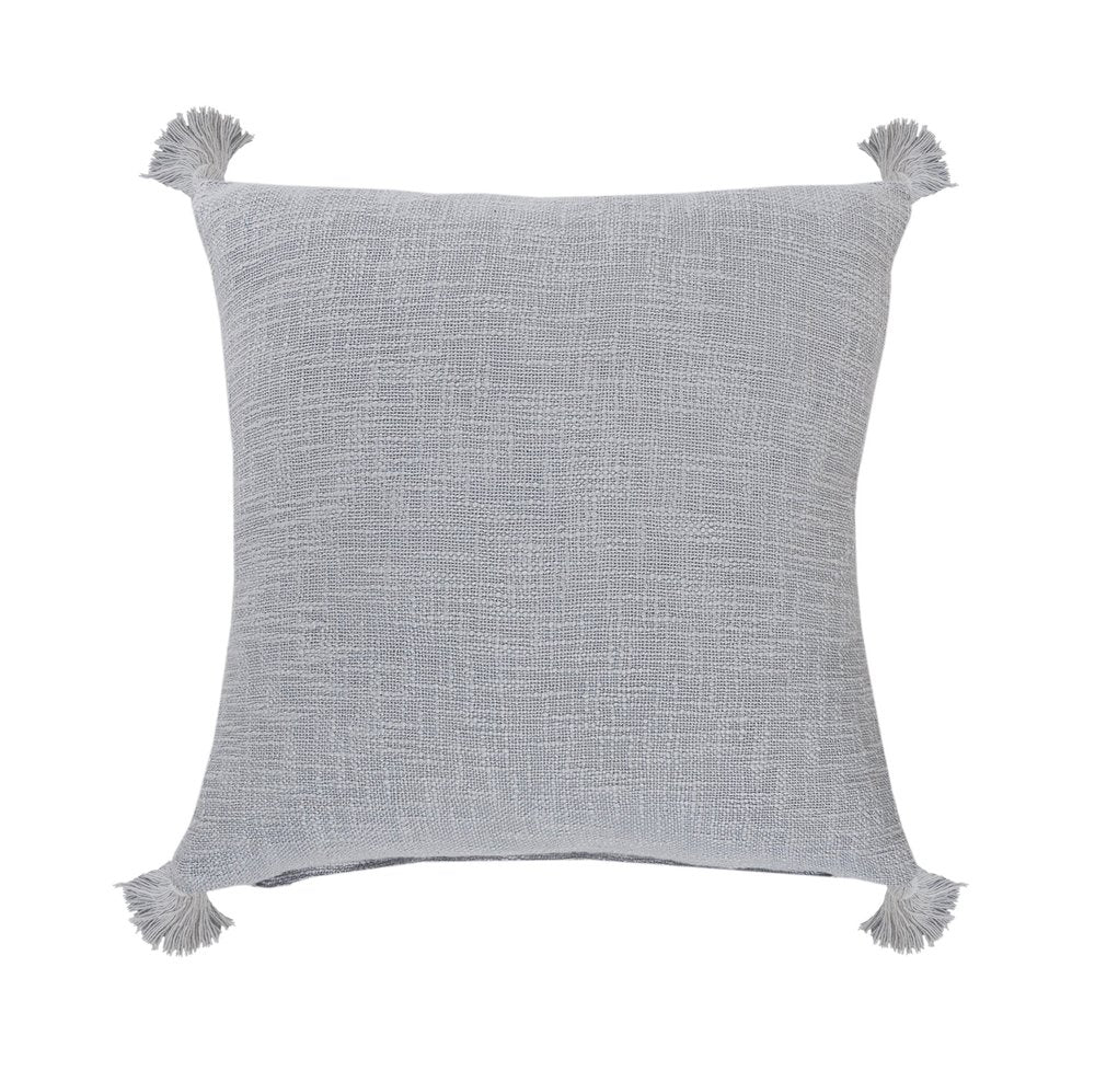 14" X 36" Black Cotton Throw Pillow with Tassels