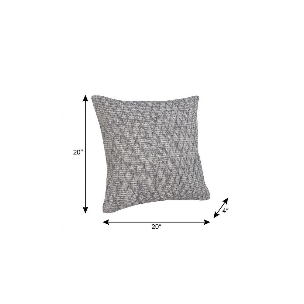 20" Blue Geometric Cotton Throw Pillow