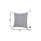 20" X 20" Black And White 100% Cotton Striped Zippered Pillow
