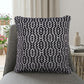 20" X 20" Black And White 100% Cotton Geometric Zippered Pillow