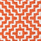 20" X 20" Orange And White 100% Cotton Geometric Zippered Pillow