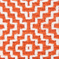 20" X 20" Orange And White 100% Cotton Geometric Zippered Pillow
