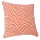 20" X 20" Orange And White 100% Cotton Geometric Zippered Pillow