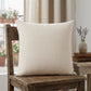 20" X 20" Beige And White 100% Cotton Striped Zippered Pillow
