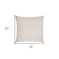 20" X 20" Beige And White 100% Cotton Striped Zippered Pillow