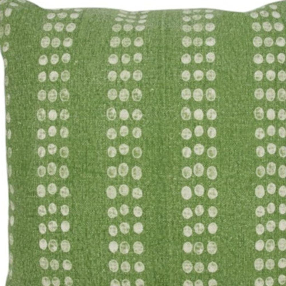20" X 20" Yellow And White 100% Cotton Striped Zippered Pillow