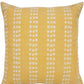 20" X 20" Yellow And White 100% Cotton Striped Zippered Pillow