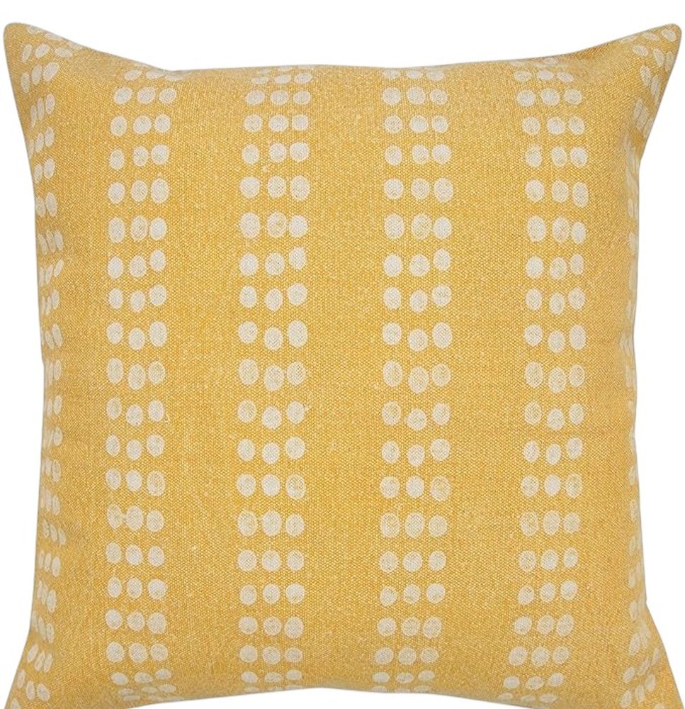 20" X 20" Green And White 100% Cotton Striped Zippered Pillow