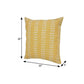 20" X 20" Yellow And White 100% Cotton Striped Zippered Pillow