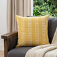 20" X 20" Green And White 100% Cotton Striped Zippered Pillow