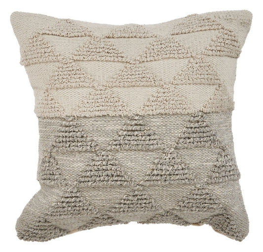 18" Gray and Beige Throw Pillow