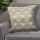 18" Gray and Beige Throw Pillow