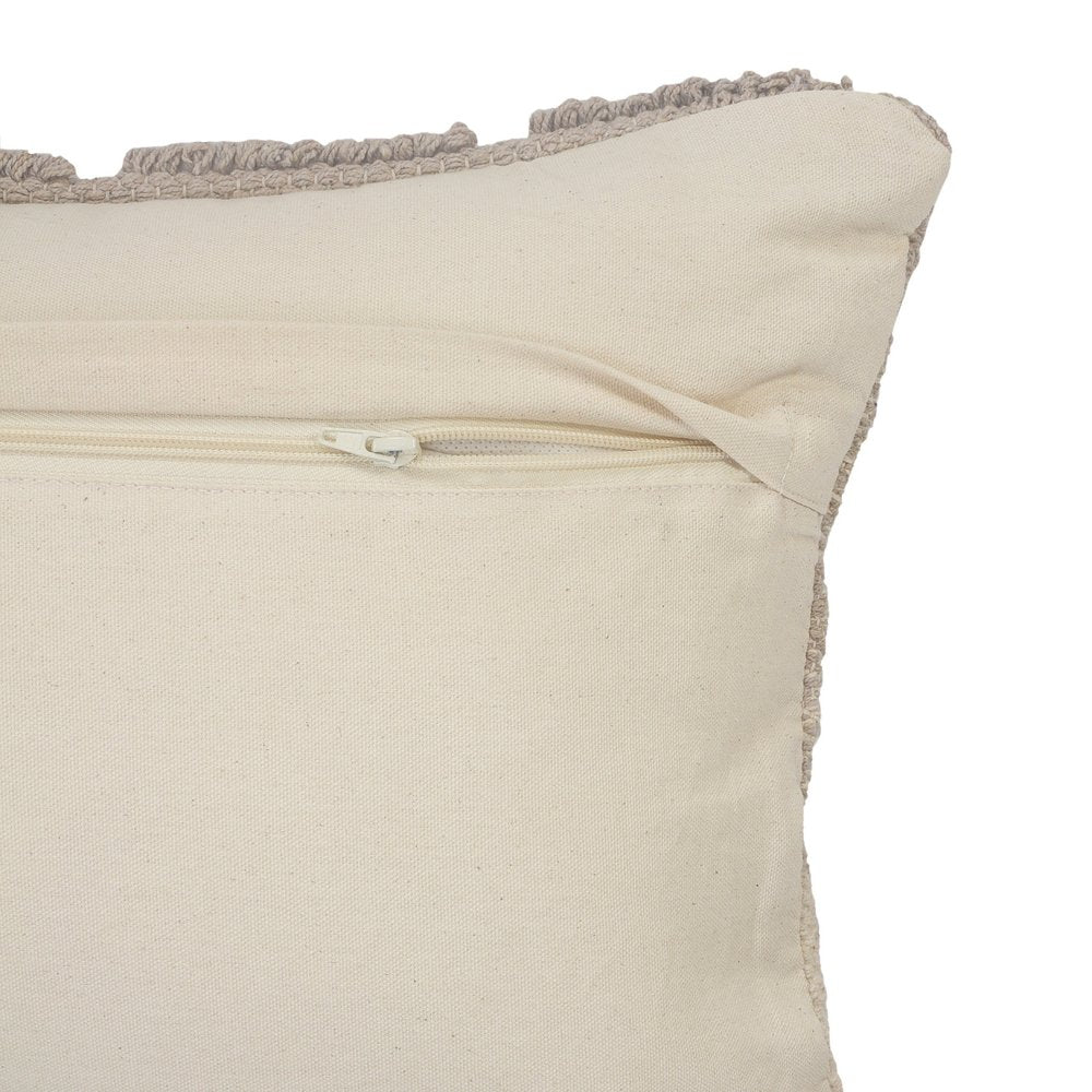 18" Gray and Beige Throw Pillow