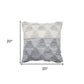 18" Gray and Beige Throw Pillow