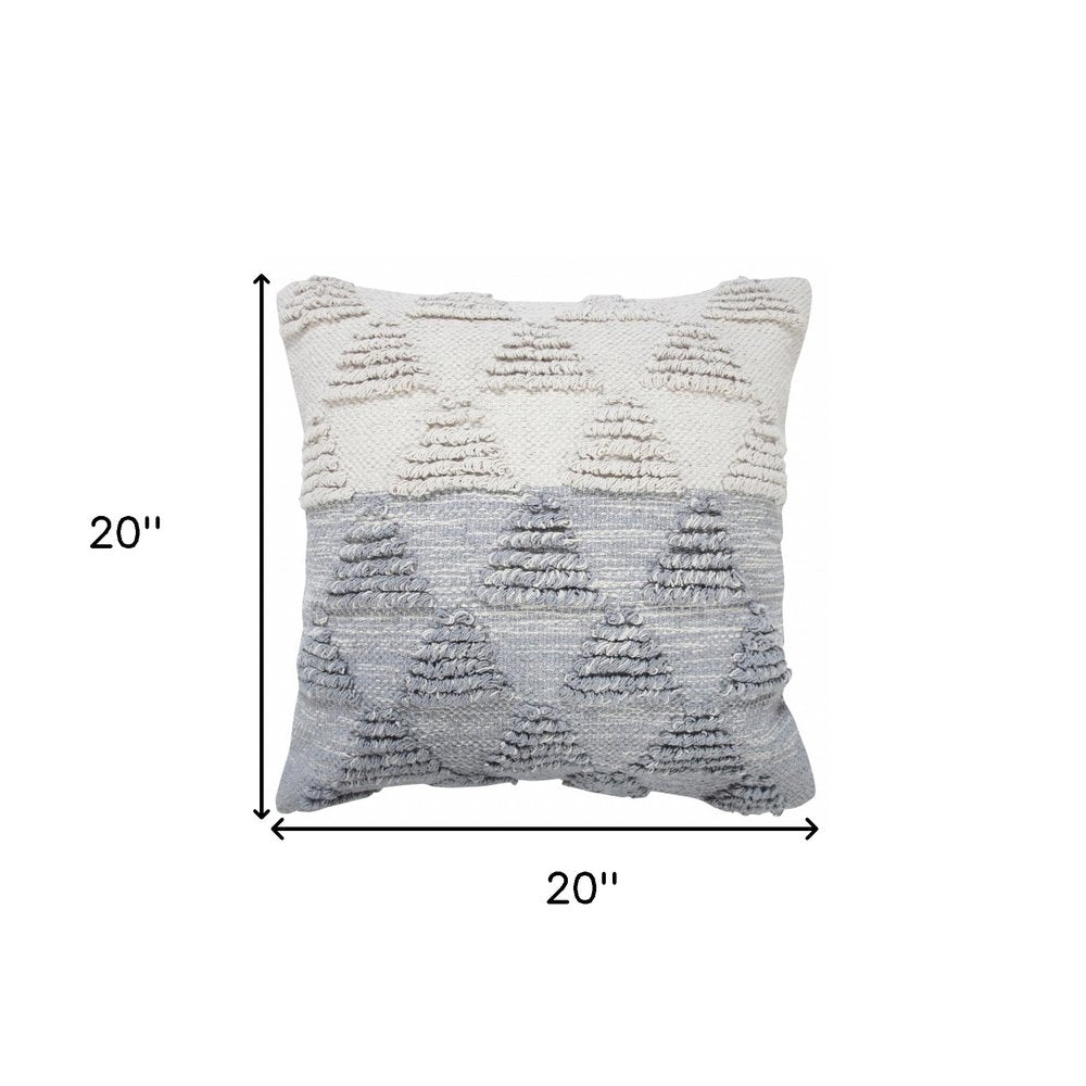 18" Gray and Beige Throw Pillow