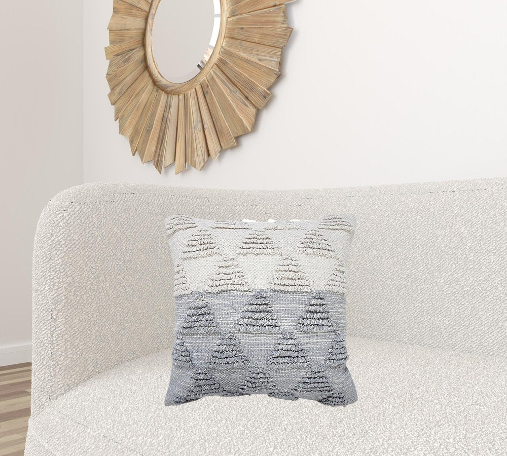 18" Gray and Beige Throw Pillow