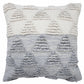 18" Gray and Beige Throw Pillow