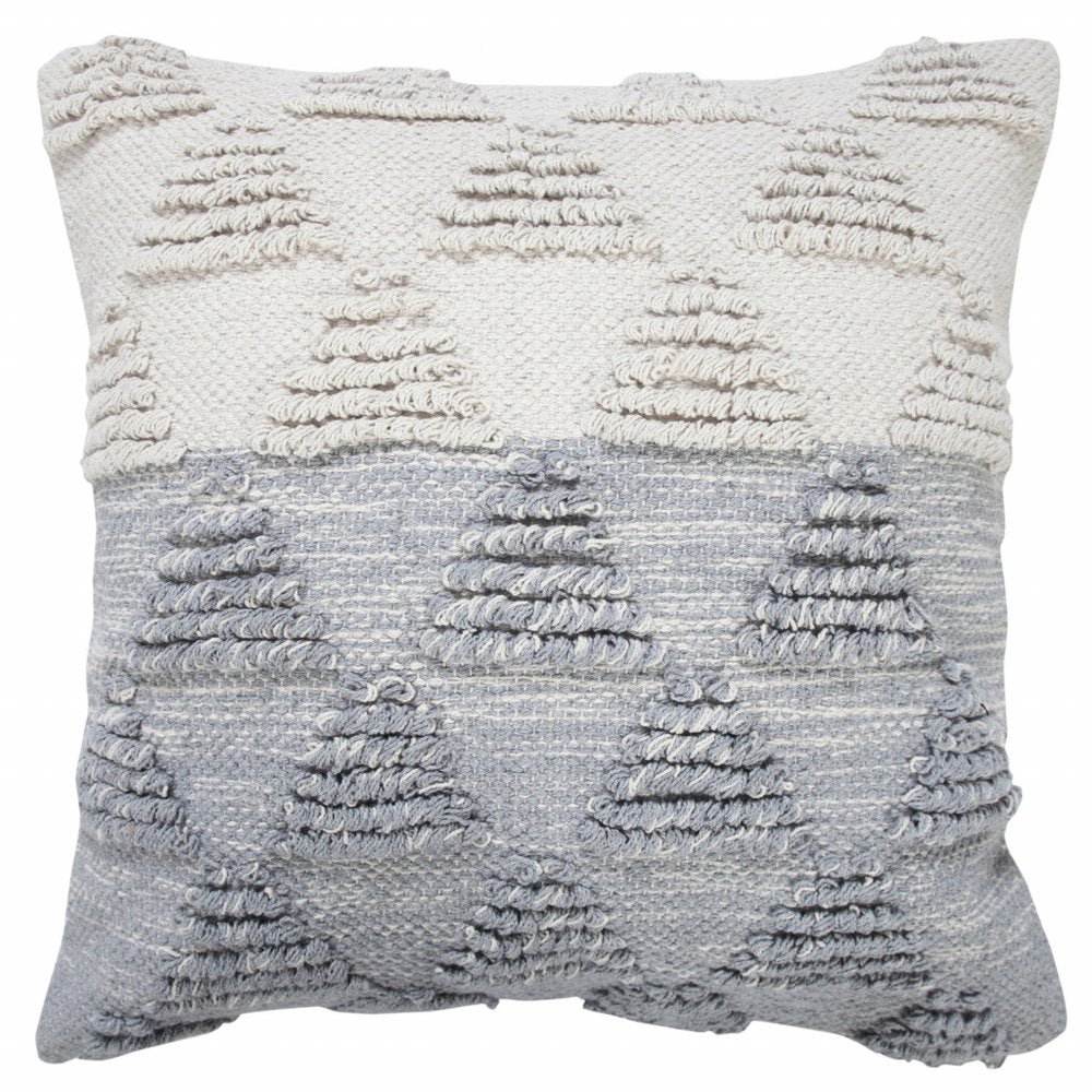 18" Gray and Beige Throw Pillow