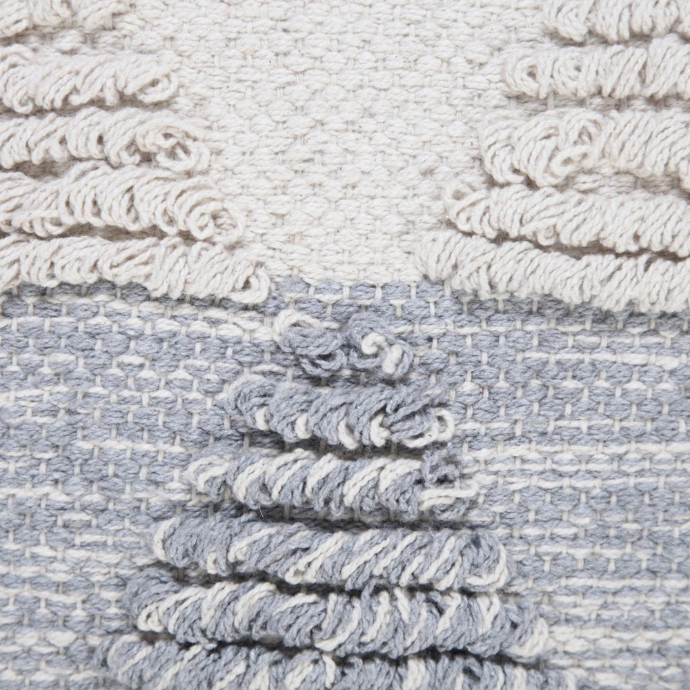 18" Gray and Beige Throw Pillow