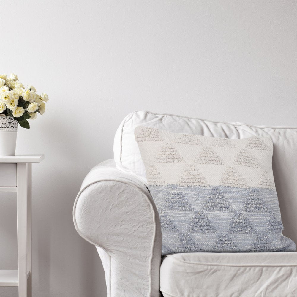 18" Gray and Beige Throw Pillow