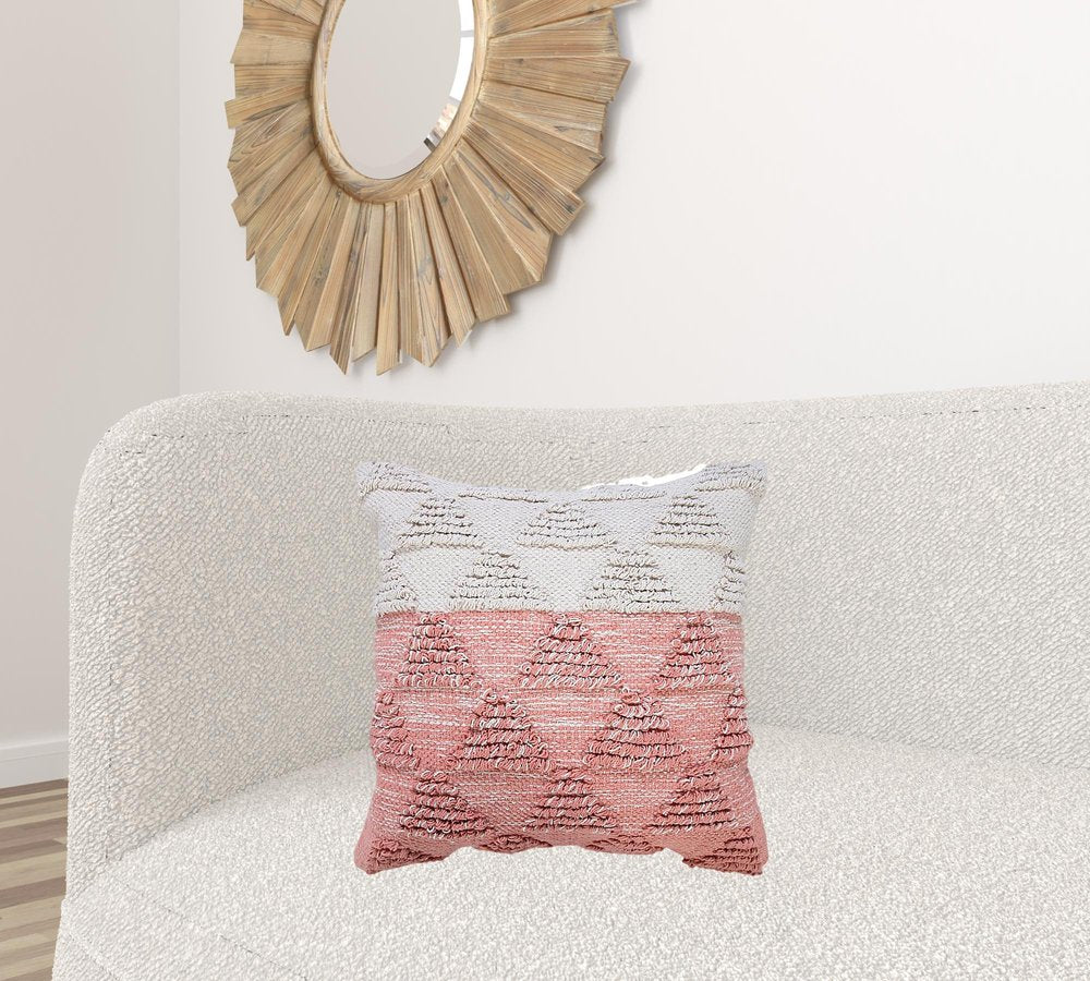 18" Gray and Beige Throw Pillow