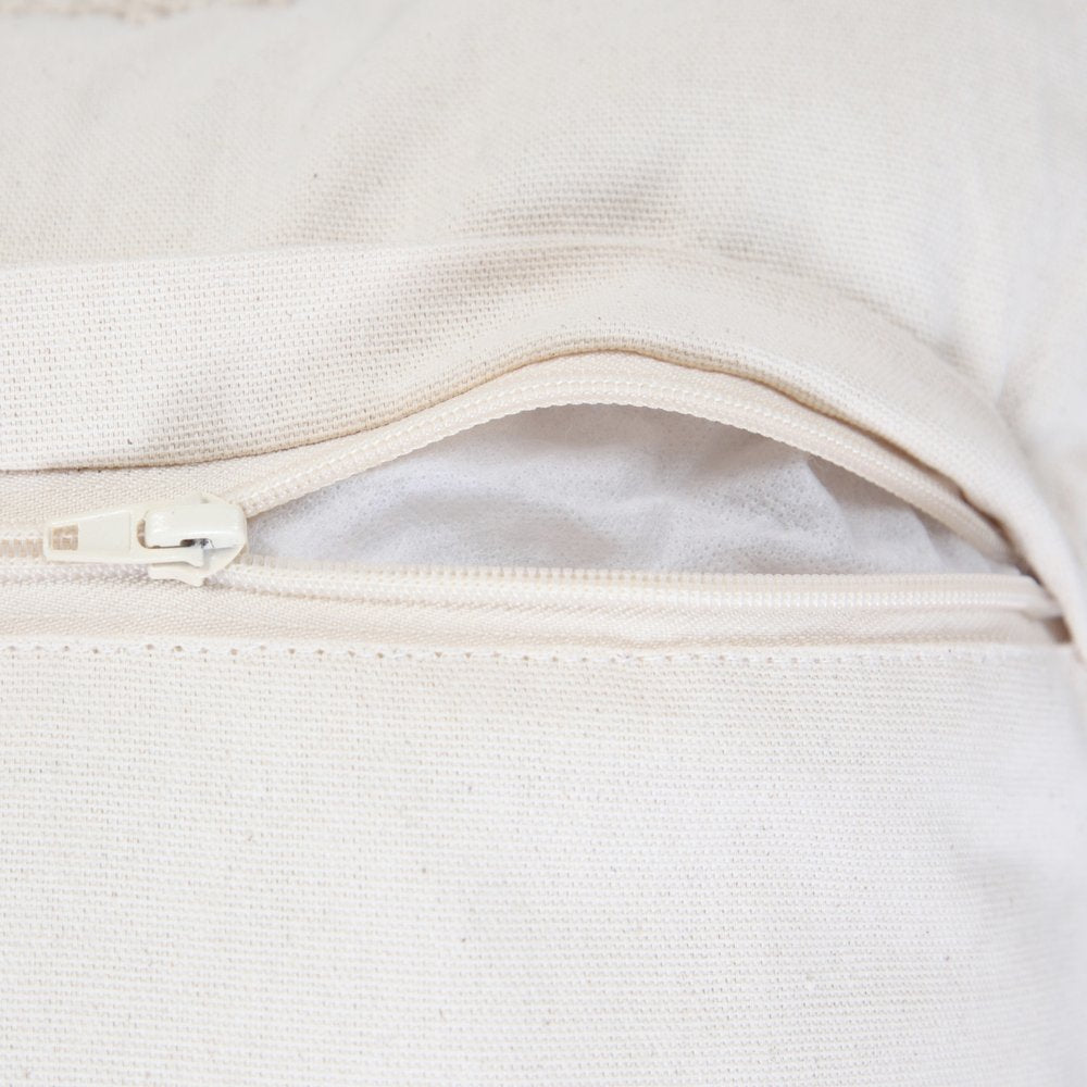 18" Gray and Beige Throw Pillow