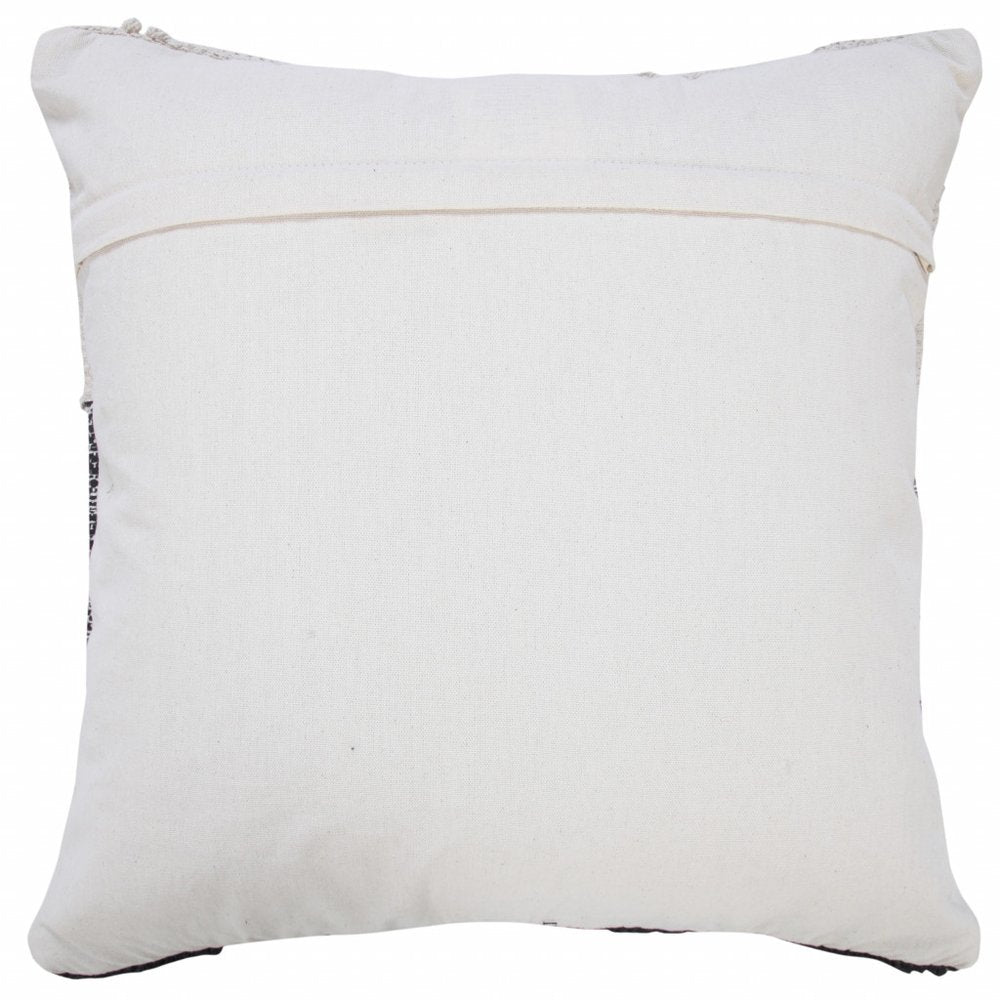 18" Gray and Beige Throw Pillow