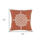 20" Orange and Off White Throw Pillow