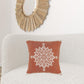 20" Orange and Off White Throw Pillow