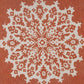 20" Orange and Off White Throw Pillow