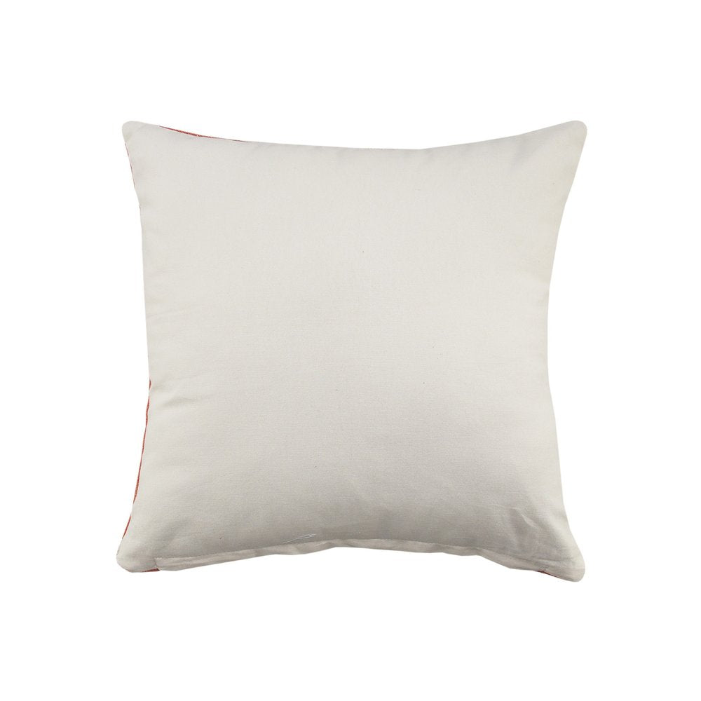 20" Orange and Off White Throw Pillow