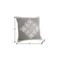 24" X 24" Light Gray And White 100% Cotton Geometric Zippered Pillow