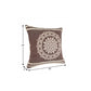 20" Brown And White Floral Medallion Cotton Throw Pillow
