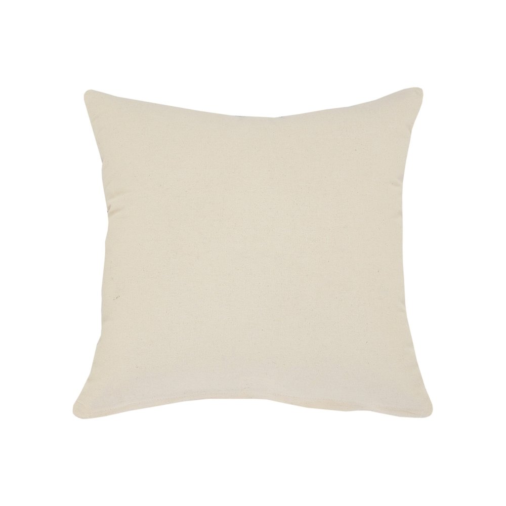 20" Brown And White Floral Medallion Cotton Throw Pillow