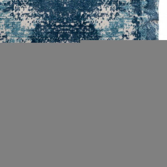 20" X 20" Blue And Ivory Polyester Abstract Zippered Pillow