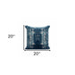 20" X 20" Blue And Ivory Polyester Abstract Zippered Pillow