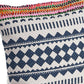 18" X 18" Blue White Red And Yellow 100% Cotton Striped Zippered Pillow