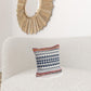 18" X 18" Blue White Red And Yellow 100% Cotton Striped Zippered Pillow