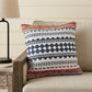 18" X 18" Blue White Red And Yellow 100% Cotton Striped Zippered Pillow