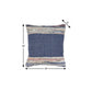 18" X 18" Blue White Red And Yellow 100% Cotton Striped Zippered Pillow